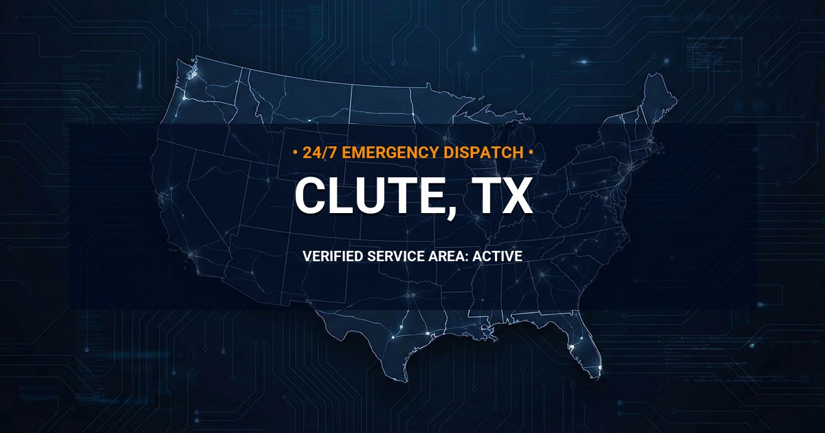 Emergency Plumbing Dispatch Map for Plumbing Services: Clute, TX