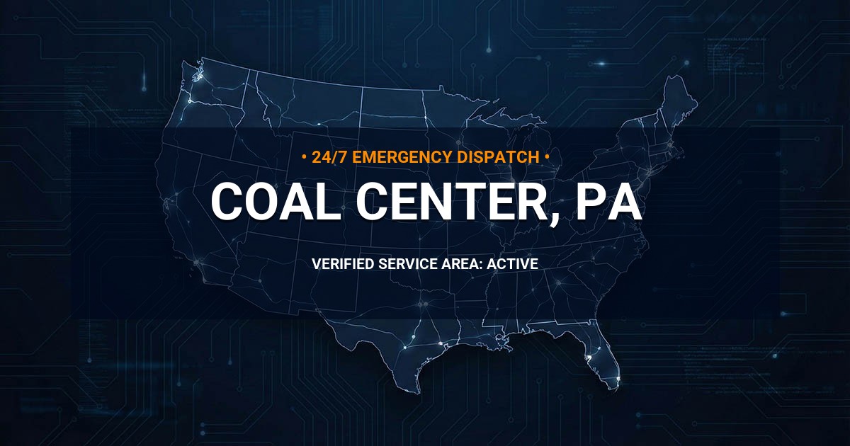 Emergency Plumbing Dispatch Map for Plumbing Services: Coal Center, PA
