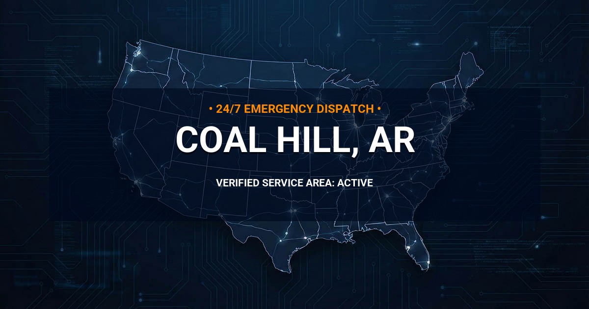 Emergency Plumbing Dispatch Map for Plumbing Services: Coal Hill, AR