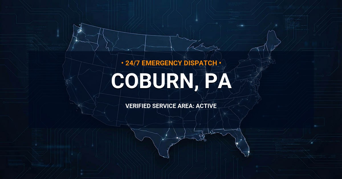 Emergency Plumbing Dispatch Map for Plumbing Services: Coburn, PA