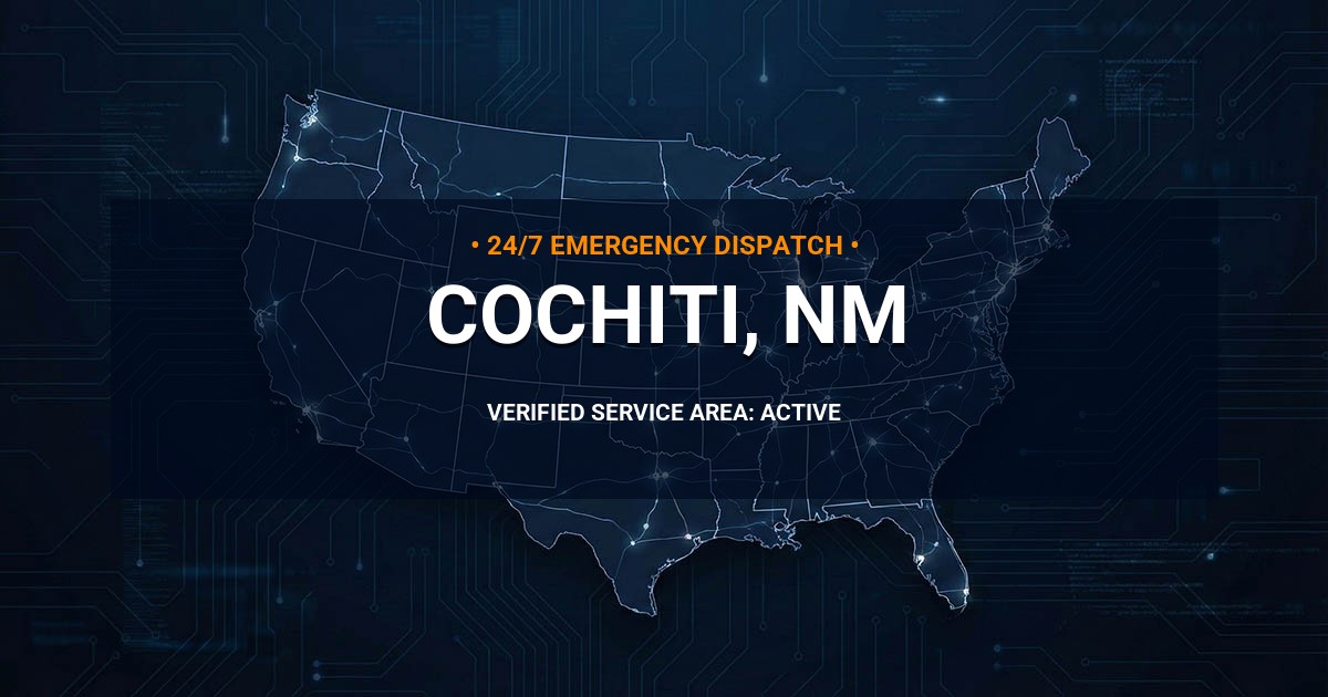 Emergency Plumbing Dispatch Map for Plumbing Services: Cochiti, NM
