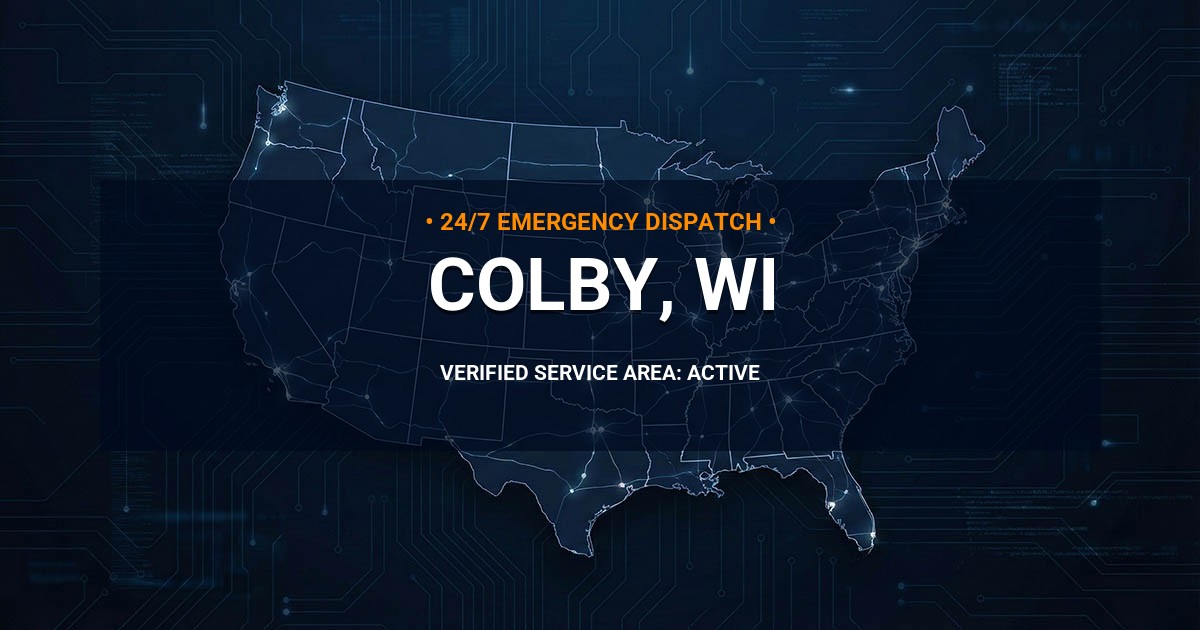 Emergency Plumbing Dispatch Map for Plumbing Services: Colby, WI