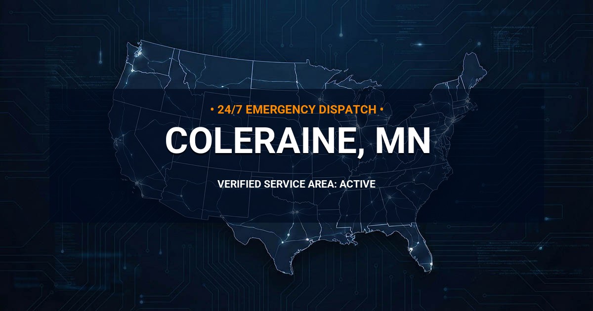 Emergency Plumbing Dispatch Map for Plumbing Services: Coleraine, MN