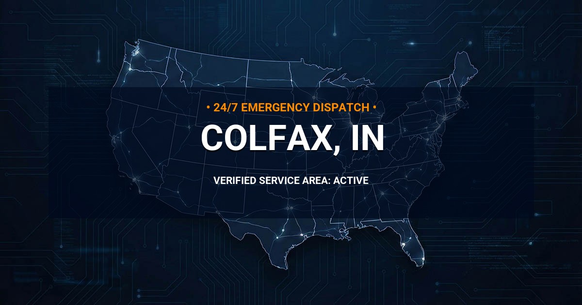 Emergency Plumbing Dispatch Map for Plumbing Services: Colfax, IN