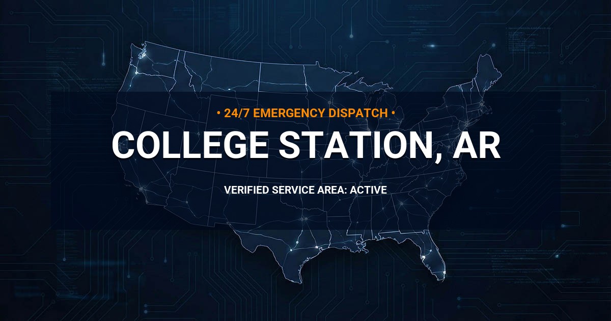 Emergency Plumbing Dispatch Map for Plumbing Services: College Station, AR