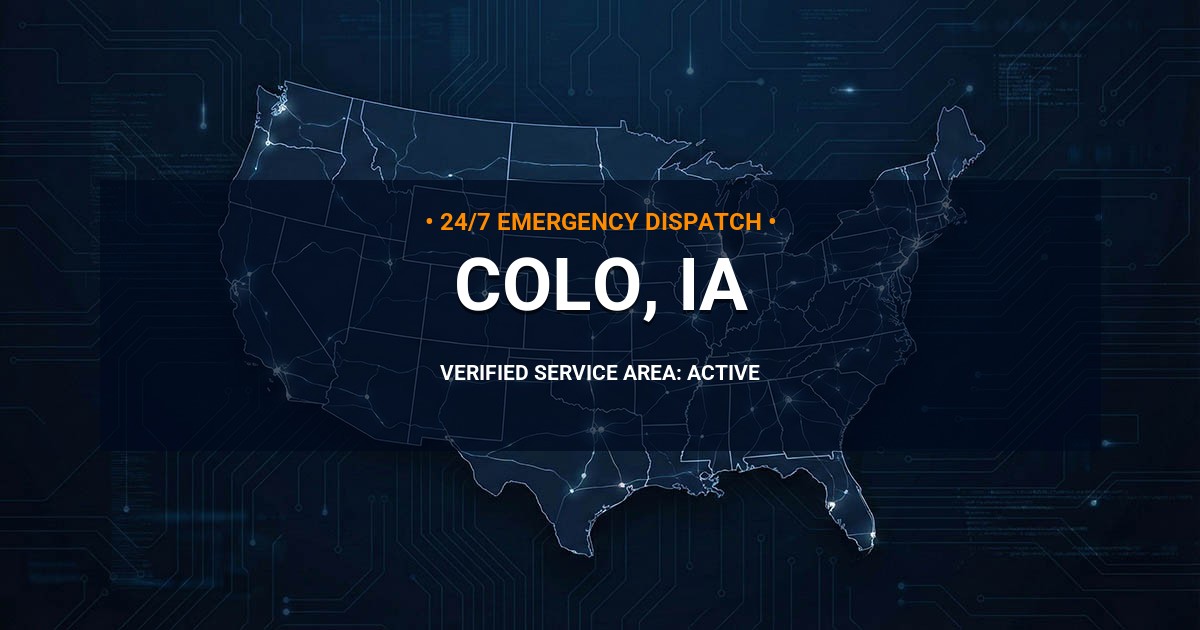 Emergency Plumbing Dispatch Map for Plumbing Services: Colo, IA