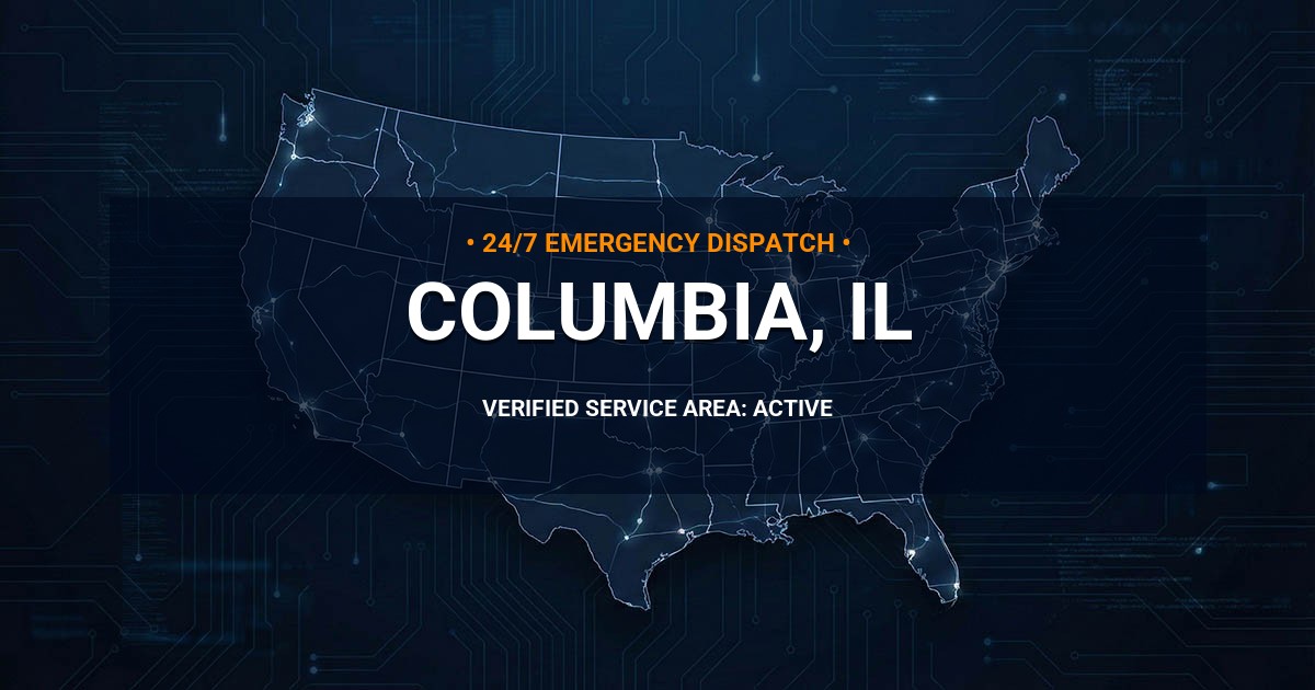Emergency Plumbing Dispatch Map for Plumbing Services: Columbia, IL