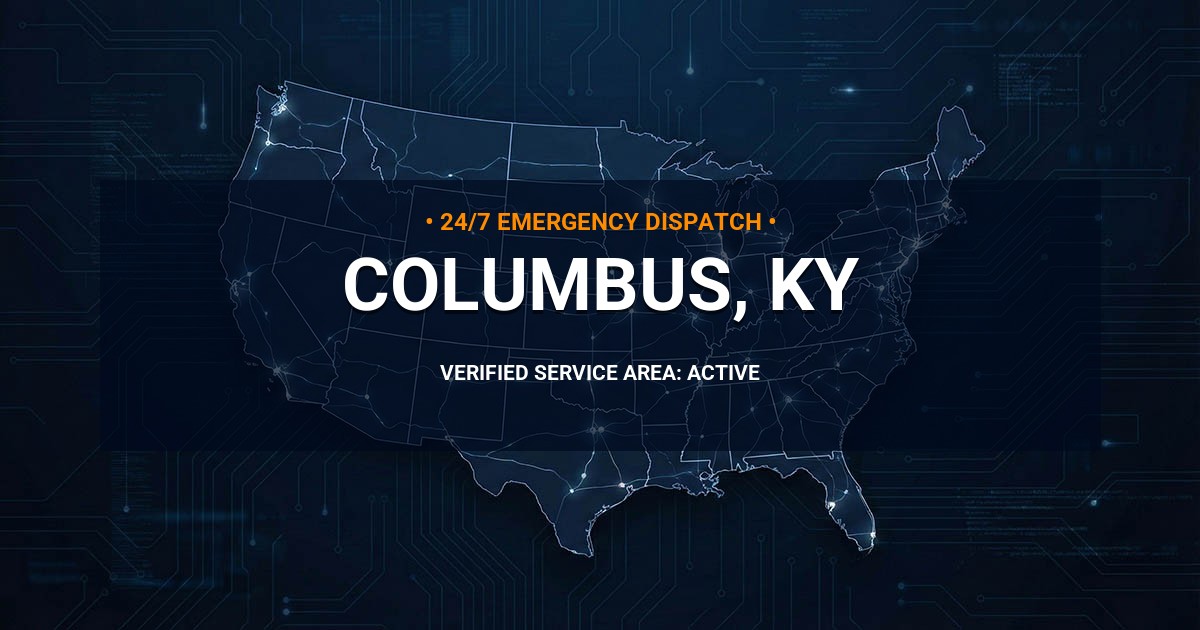Emergency Plumbing Dispatch Map for Plumbing Services: Columbus, KY