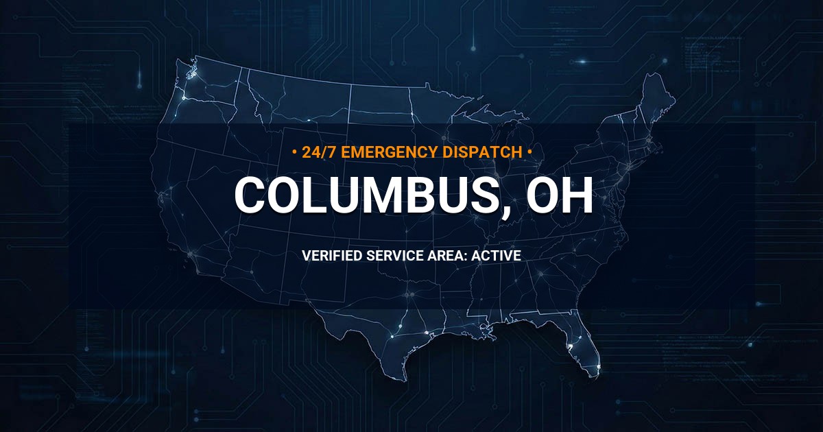 Emergency Plumbing Dispatch Map for Plumbing Services: Columbus, OH