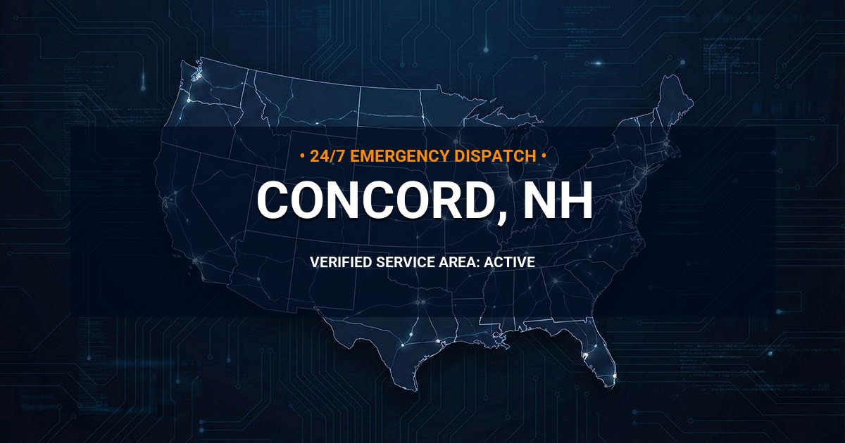 Emergency Plumbing Dispatch Map for Plumbing Services: Concord, NH