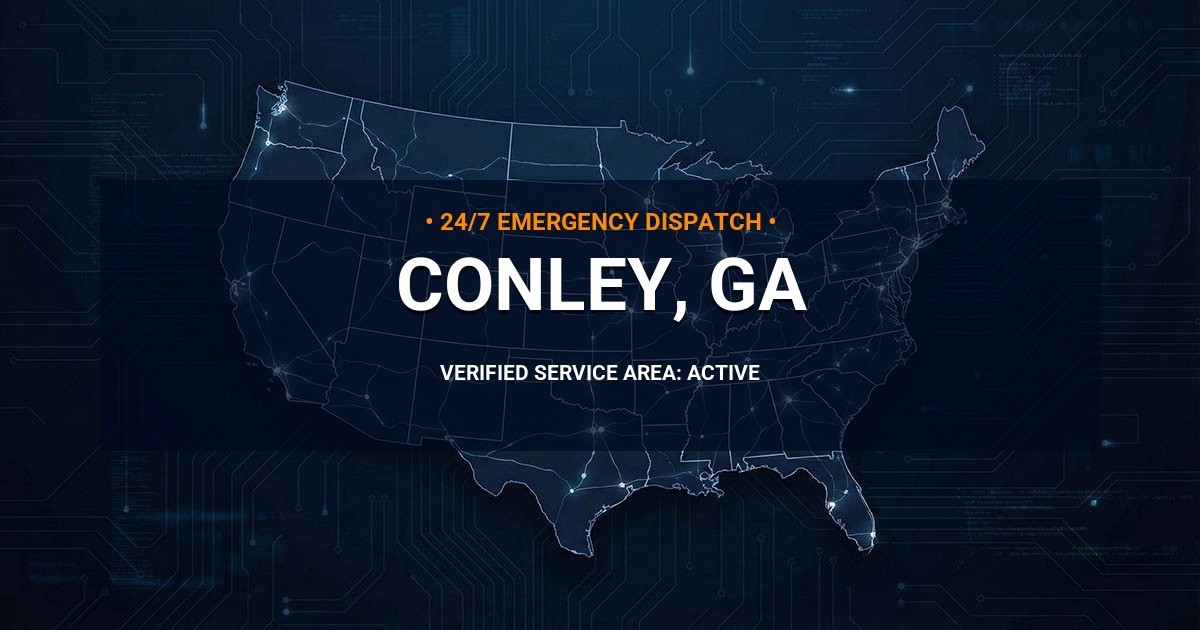 Emergency Plumbing Dispatch Map for Plumbing Services: Conley, GA
