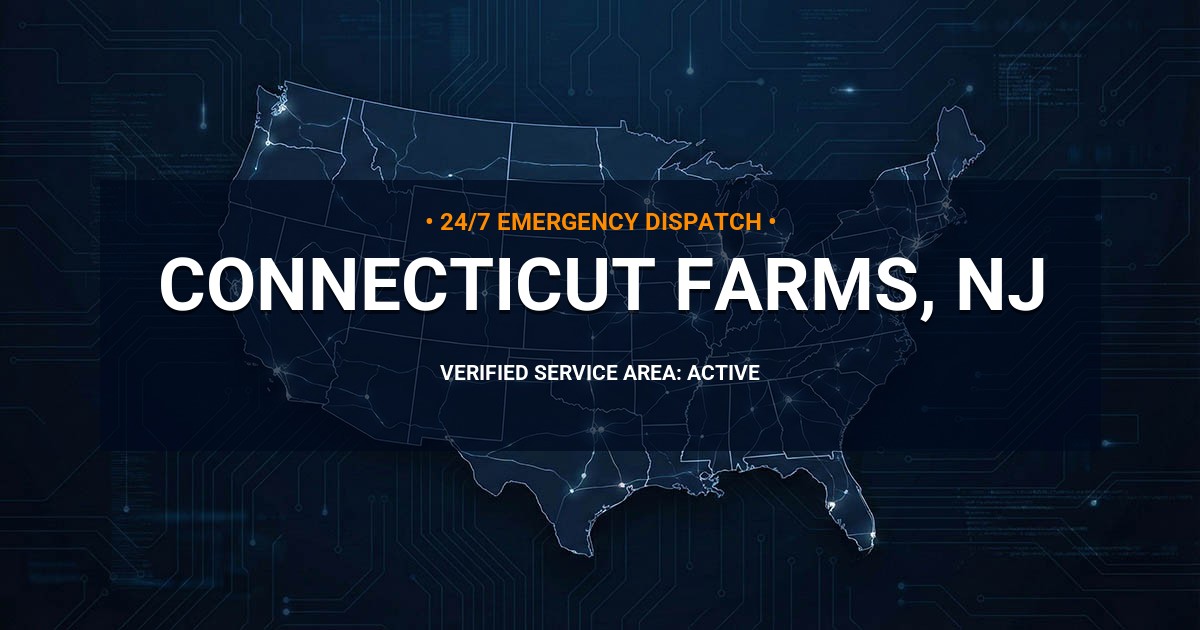 Emergency Plumbing Dispatch Map for Plumbing Services: Connecticut Farms, NJ