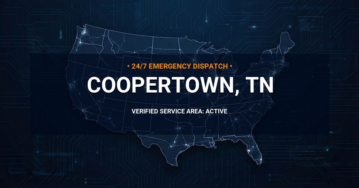 Emergency Plumbing Dispatch Map for Plumbing Services: Coopertown, TN