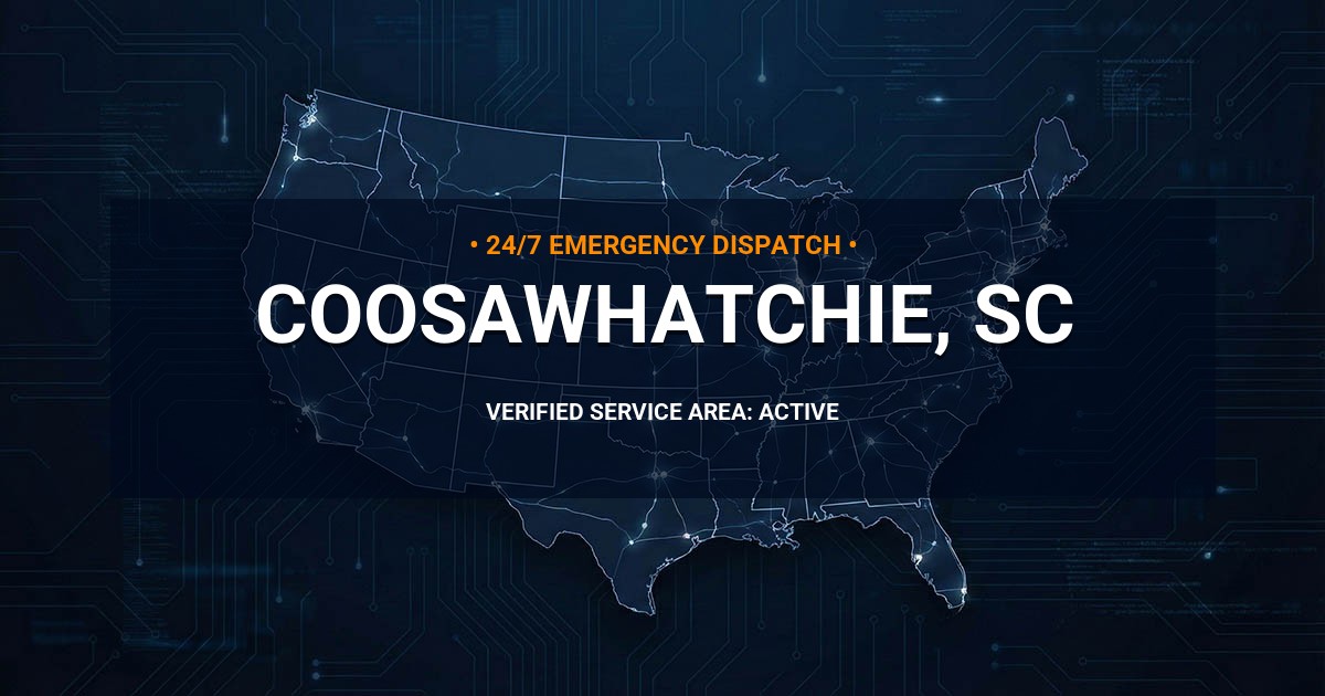 Emergency Plumbing Dispatch Map for Plumbing Services: Coosawhatchie, SC