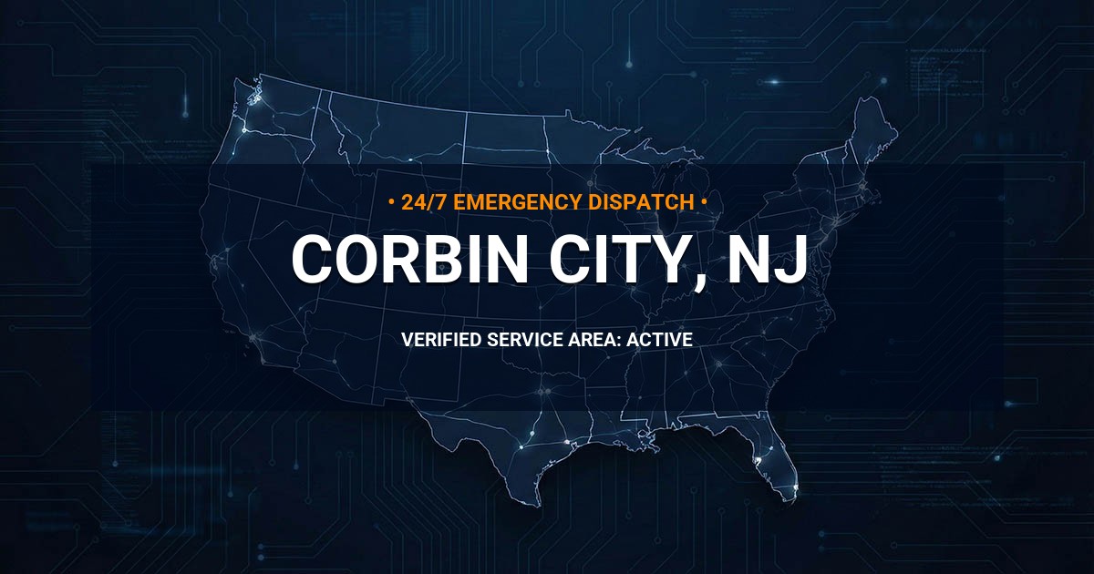 Emergency Plumbing Dispatch Map for Plumbing Services: Corbin City, NJ