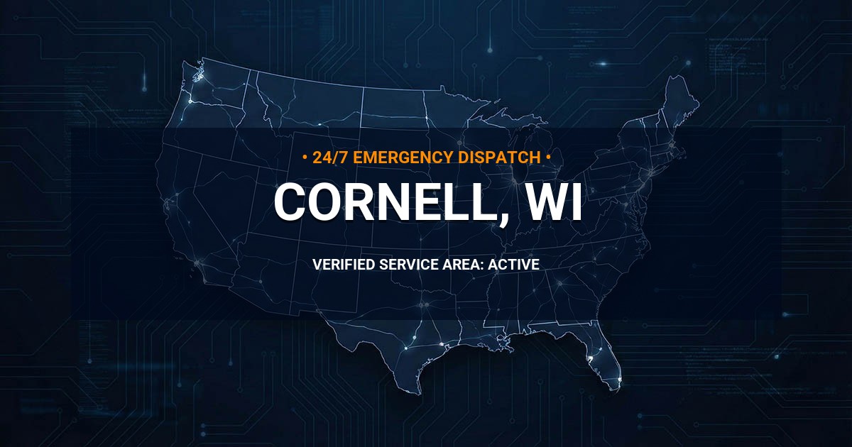Emergency Plumbing Dispatch Map for Plumbing Services: Cornell, WI