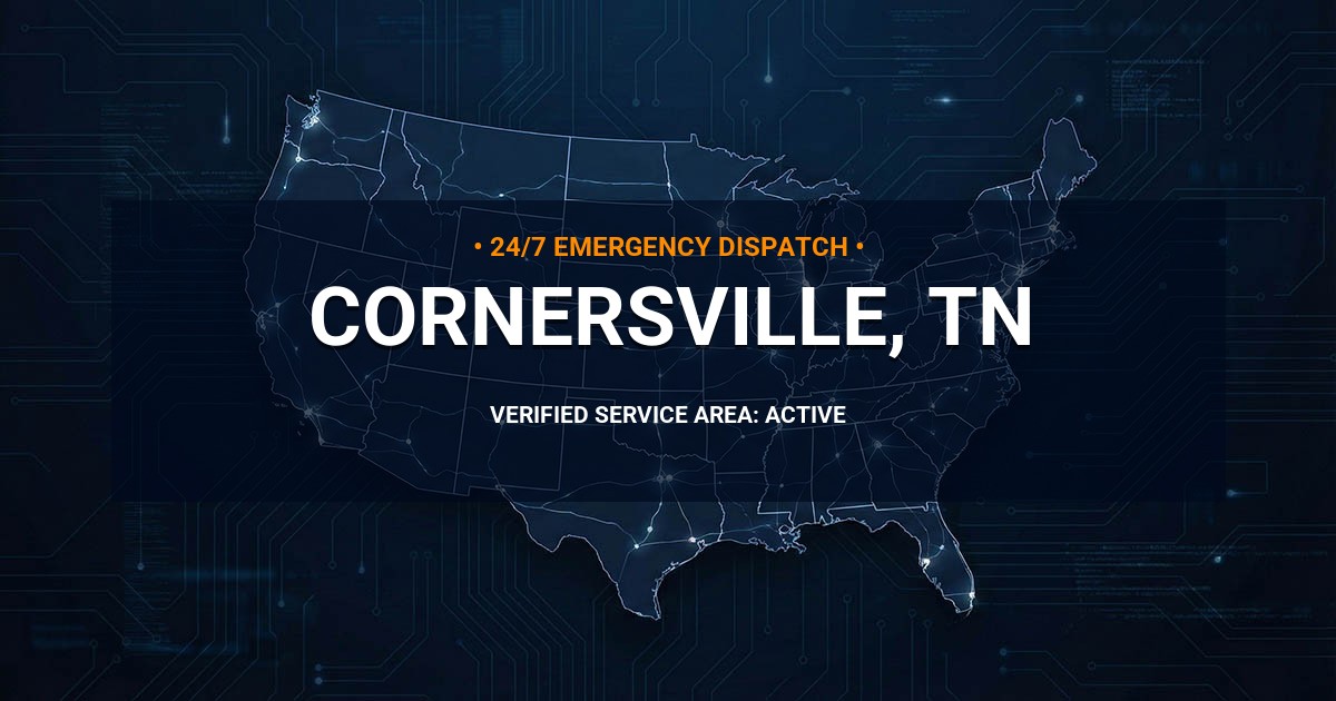 Emergency Plumbing Dispatch Map for Plumbing Services: Cornersville, TN