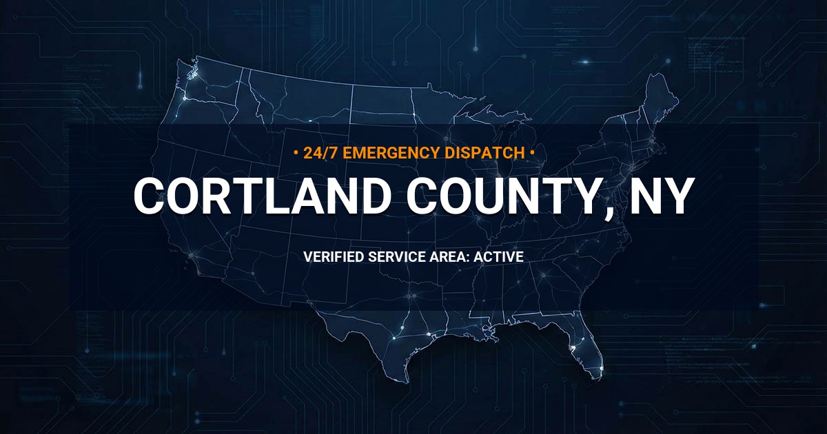 Emergency Plumbing Dispatch Map for Cortland County Plumbing Logistics