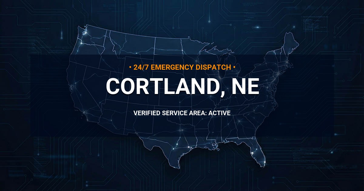 Emergency Plumbing Dispatch Map for Plumbing Services: Cortland, NE