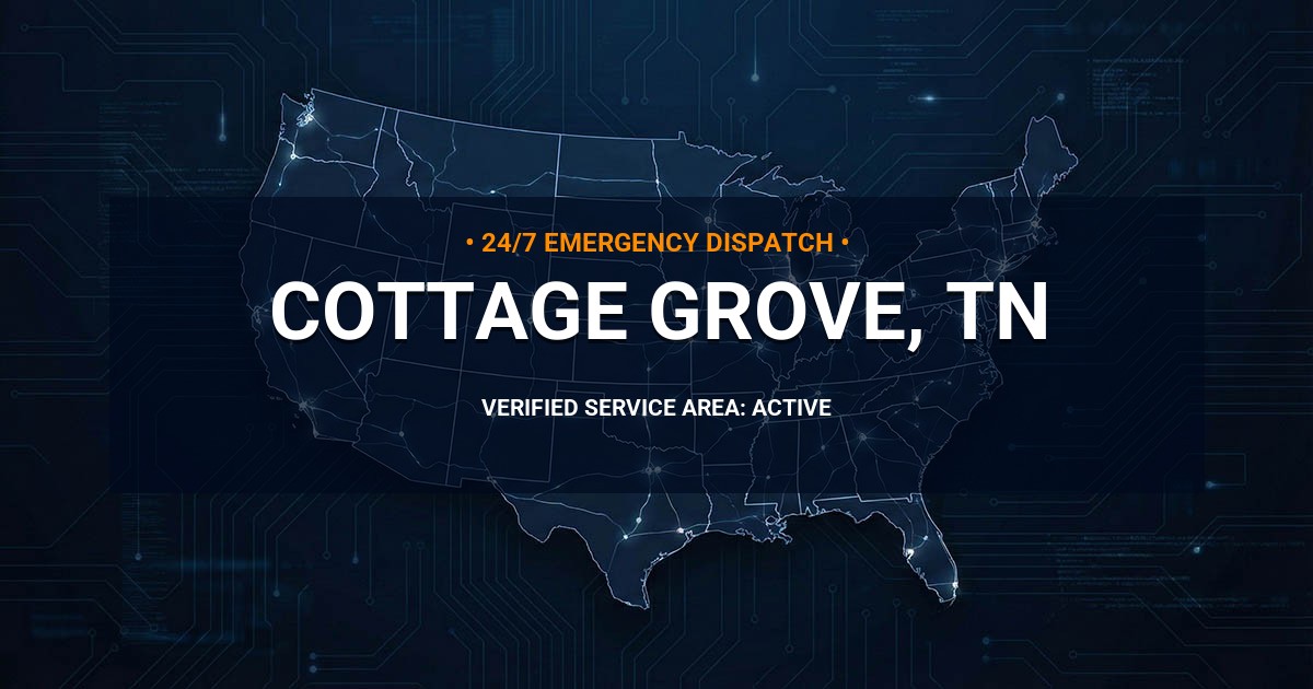 Emergency Plumbing Dispatch Map for Plumbing Services: Cottage Grove, TN