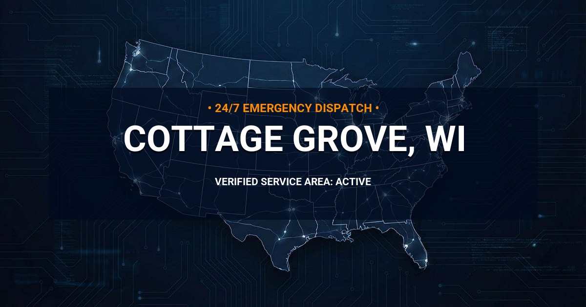 Emergency Plumbing Dispatch Map for Plumbing Services: Cottage Grove, WI