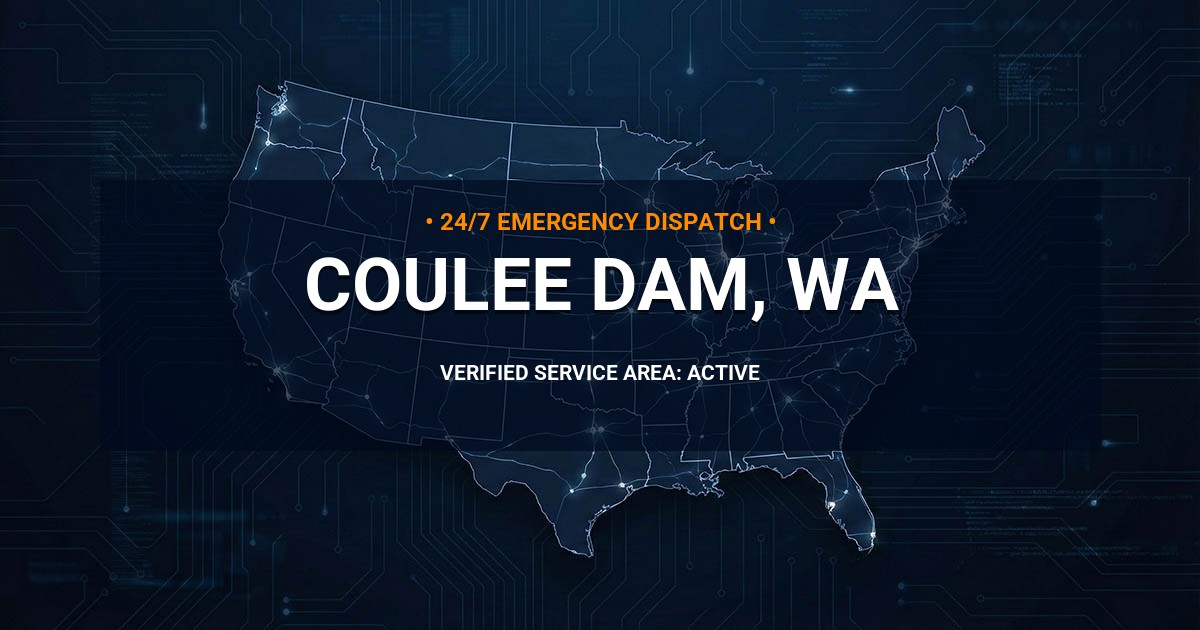 Emergency Plumbing Dispatch Map for Plumbing Services: Coulee Dam, WA