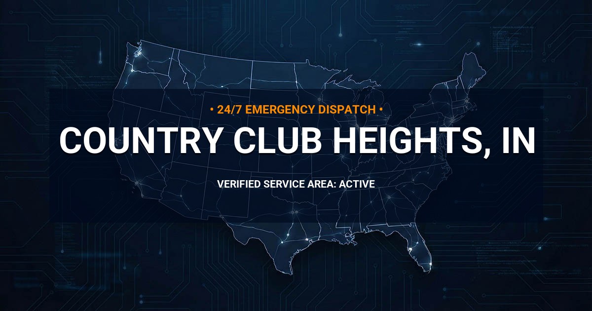 Emergency Plumbing Dispatch Map for Plumbing Services: Country Club Heights, IN