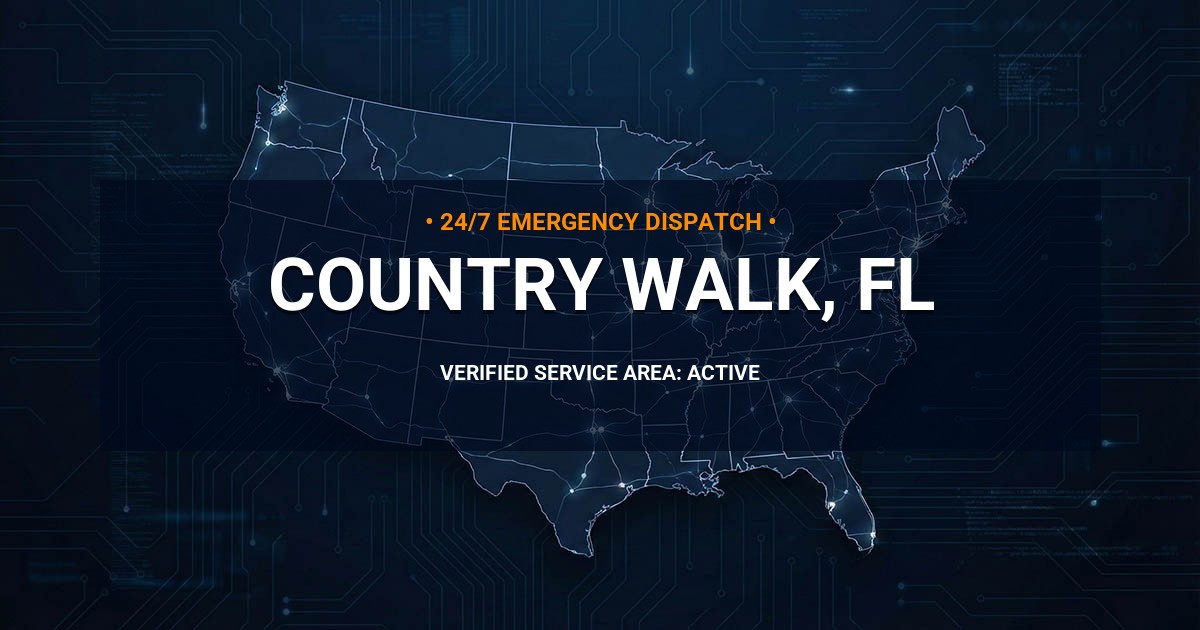 Emergency Plumbing Dispatch Map for Plumbing Services: Country Walk, FL