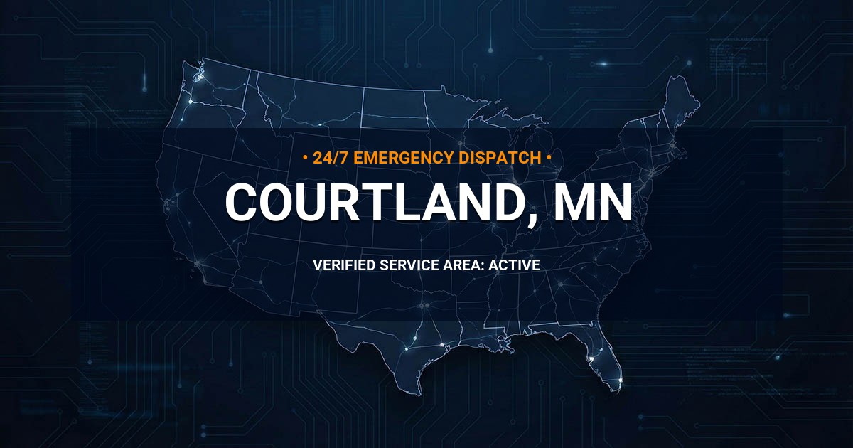 Emergency Plumbing Dispatch Map for Plumbing Services: Courtland, MN