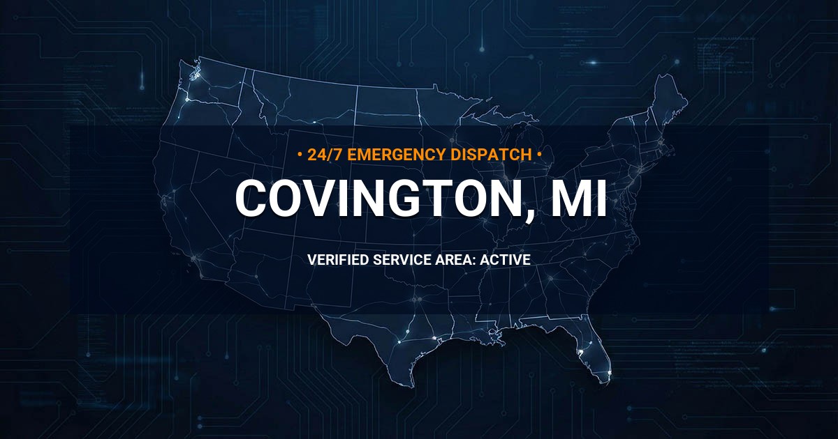 Emergency Plumbing Dispatch Map for Plumbing Services: Covington, MI