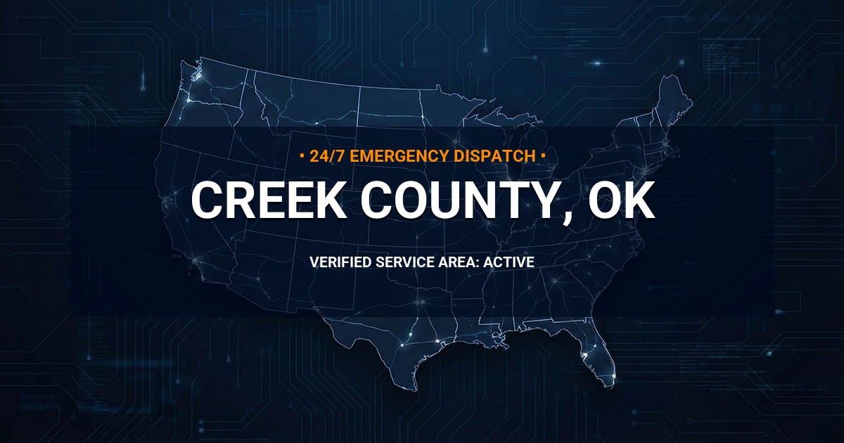 Emergency Plumbing Dispatch Map for Creek County Plumbing Logistics