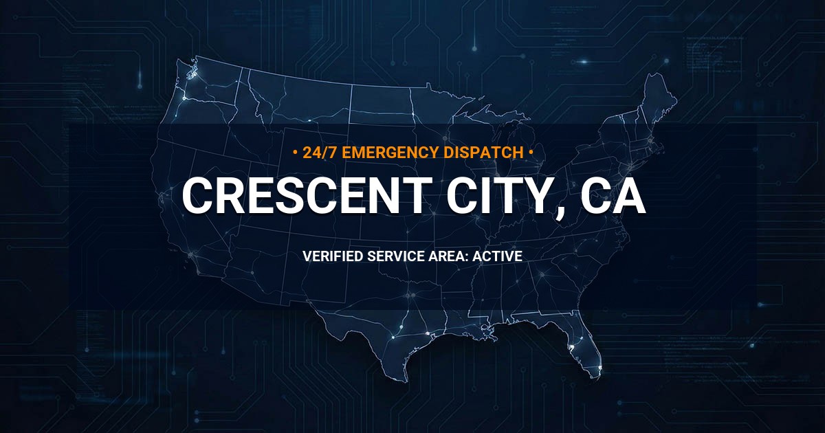 Emergency Plumbing Dispatch Map for Plumbing Services: Crescent City, CA