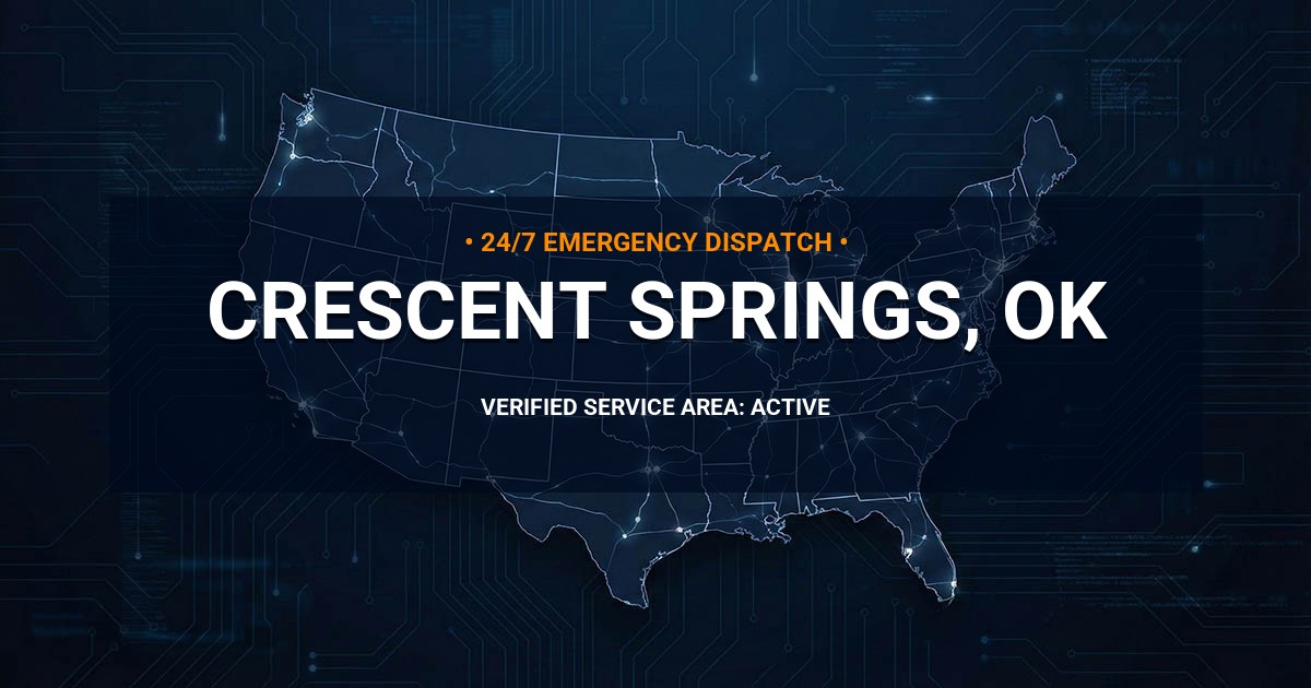 Emergency Plumbing Dispatch Map for Plumbing Services: Crescent Springs, OK