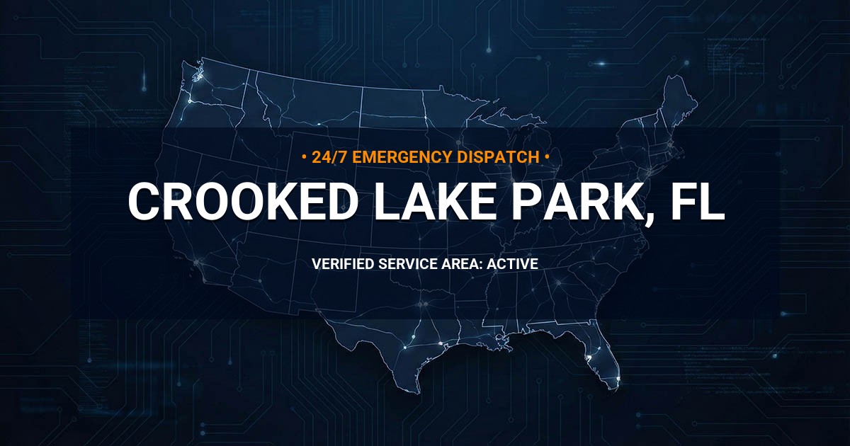 Emergency Plumbing Dispatch Map for Plumbing Services: Crooked Lake Park, FL