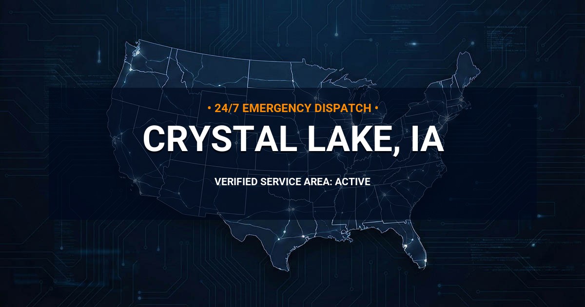 Emergency Plumbing Dispatch Map for Plumbing Services: Crystal Lake, IA