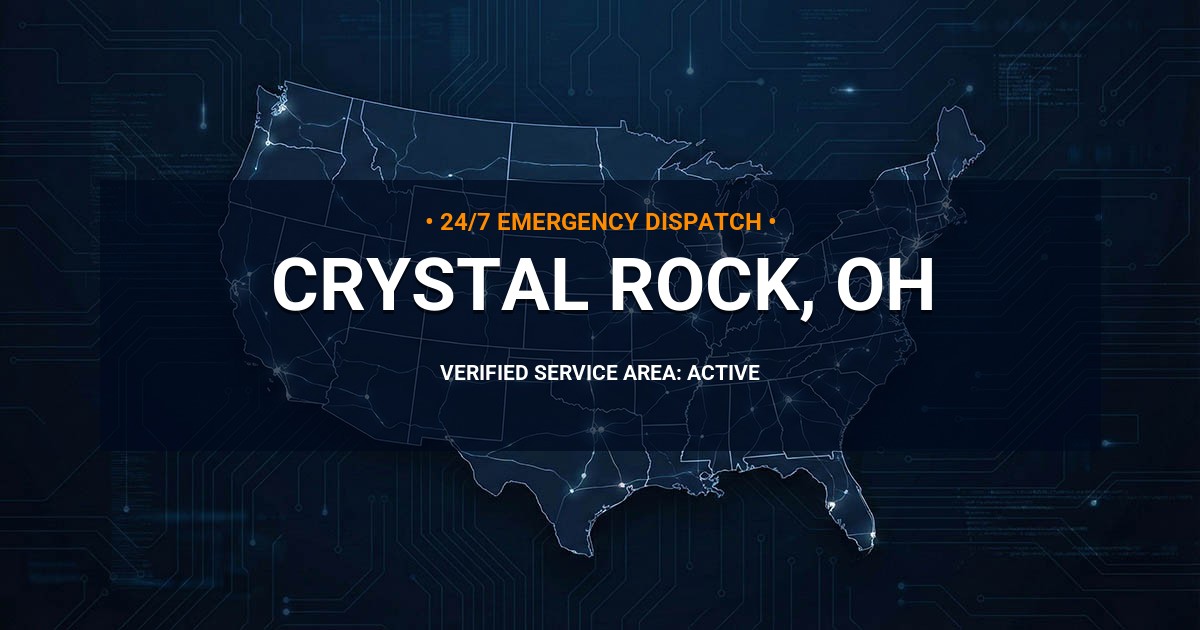 Emergency Plumbing Dispatch Map for Plumbing Services: Crystal Rock, OH