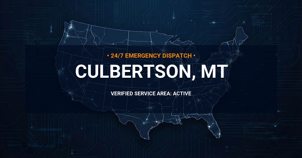 Emergency Plumbing Dispatch Map for Plumbing Services: Culbertson, MT