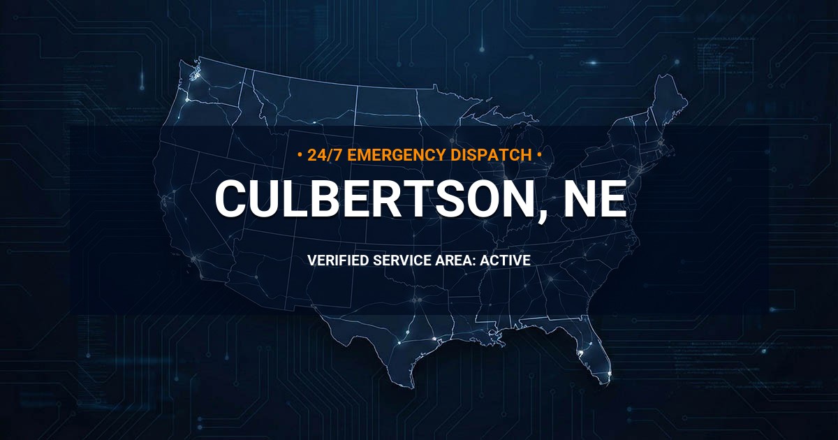 Emergency Plumbing Dispatch Map for Plumbing Services: Culbertson, NE