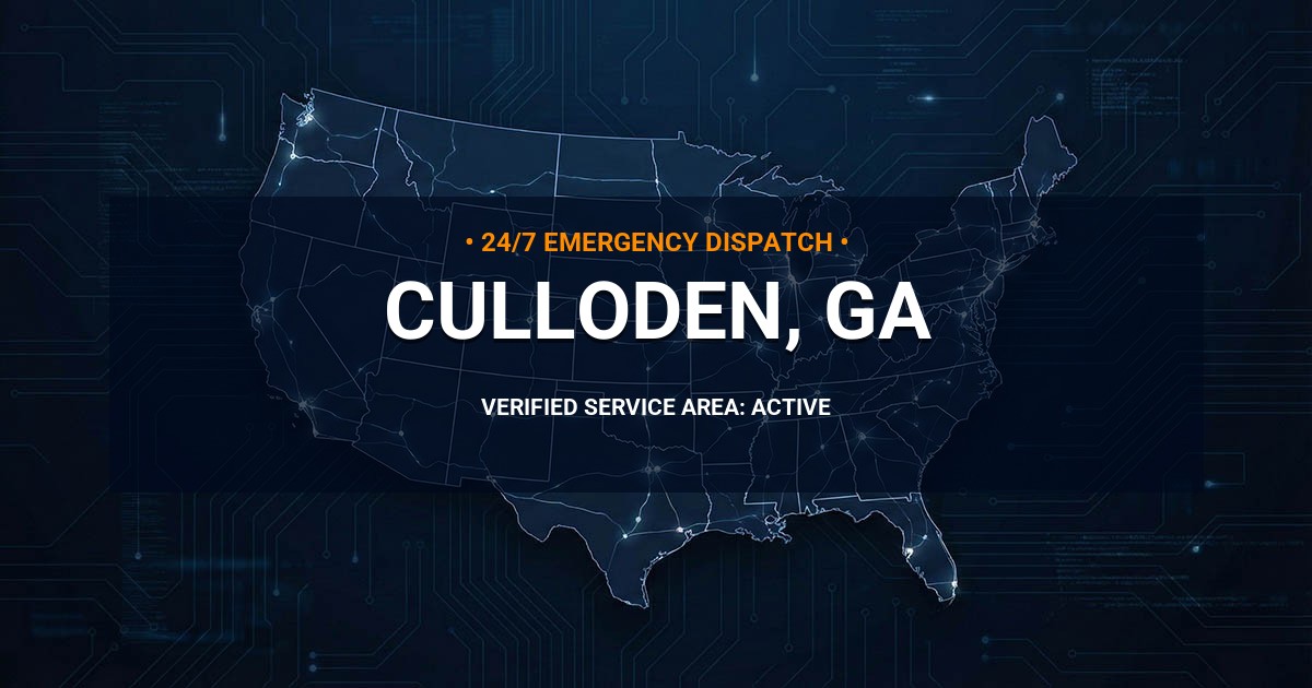 Emergency Plumbing Dispatch Map for Plumbing Services: Culloden, GA