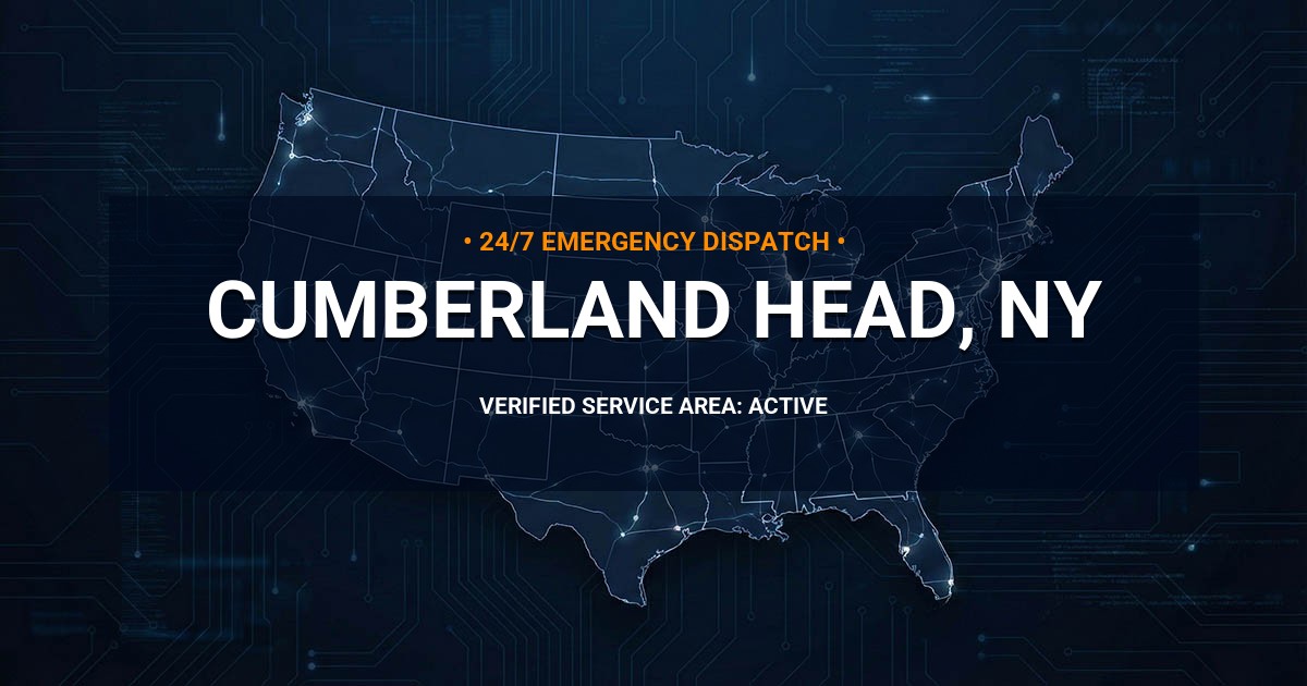 Emergency Plumbing Dispatch Map for Plumbing Services: Cumberland Head, NY