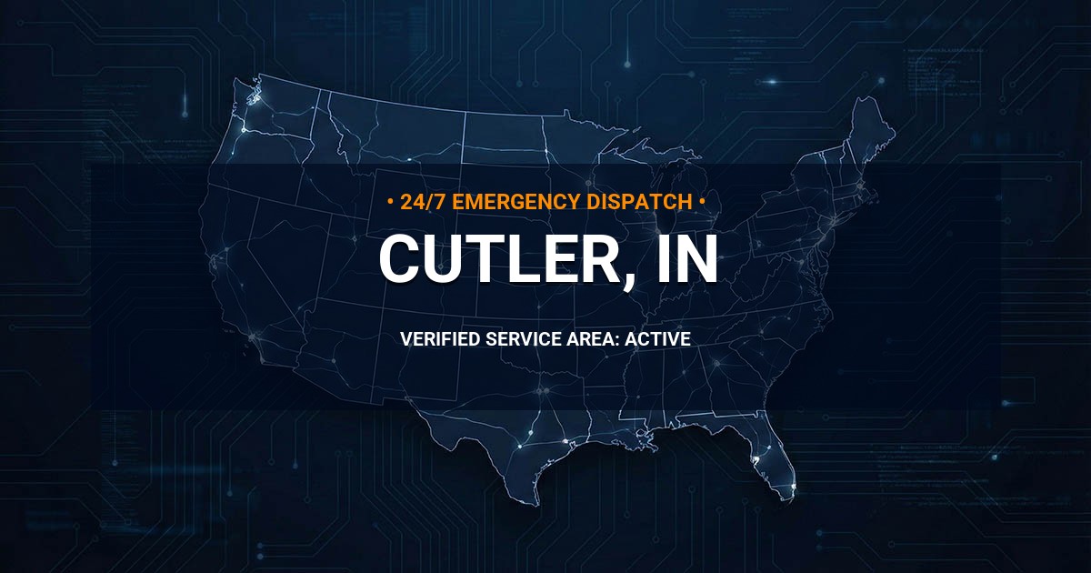 Emergency Plumbing Dispatch Map for Plumbing Services: Cutler, IN