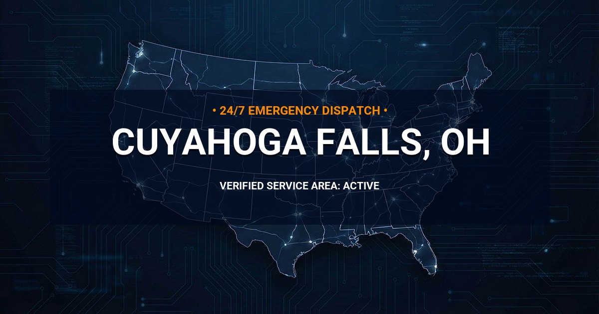 Emergency Plumbing Dispatch Map for Plumbing Services: Cuyahoga Falls, OH