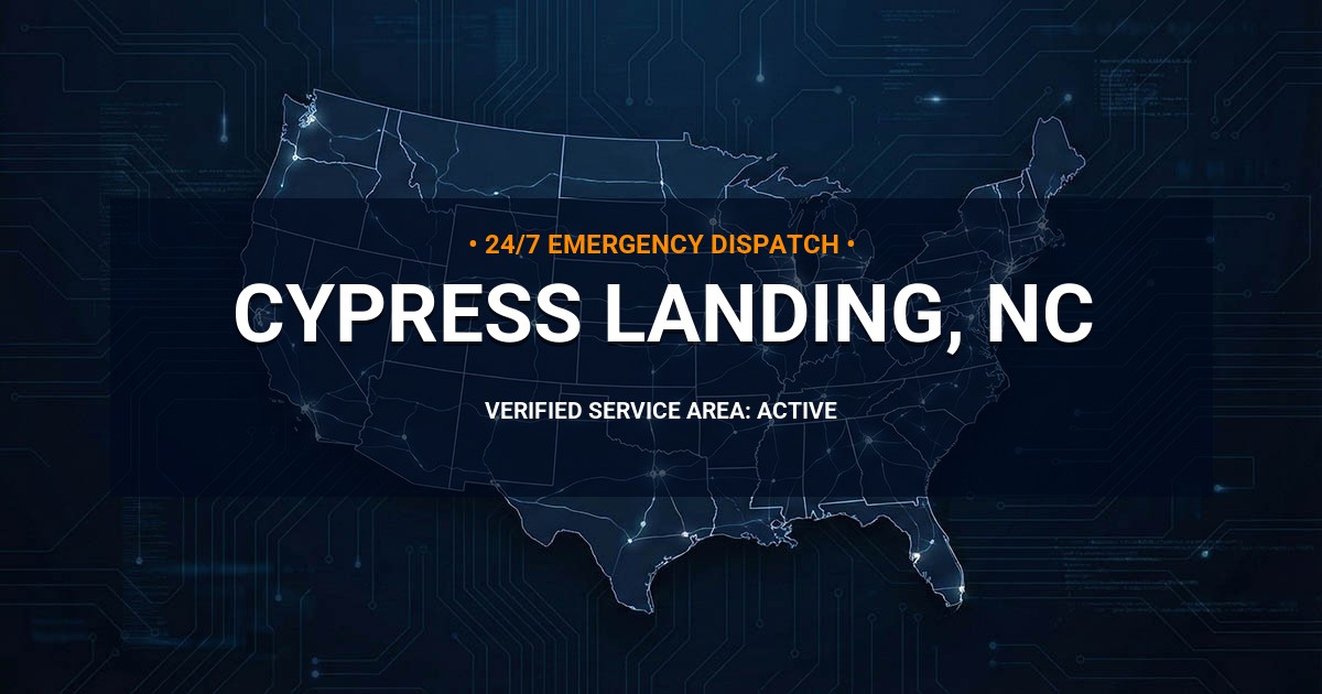 Emergency Plumbing Dispatch Map for Plumbing Services: Cypress Landing, NC