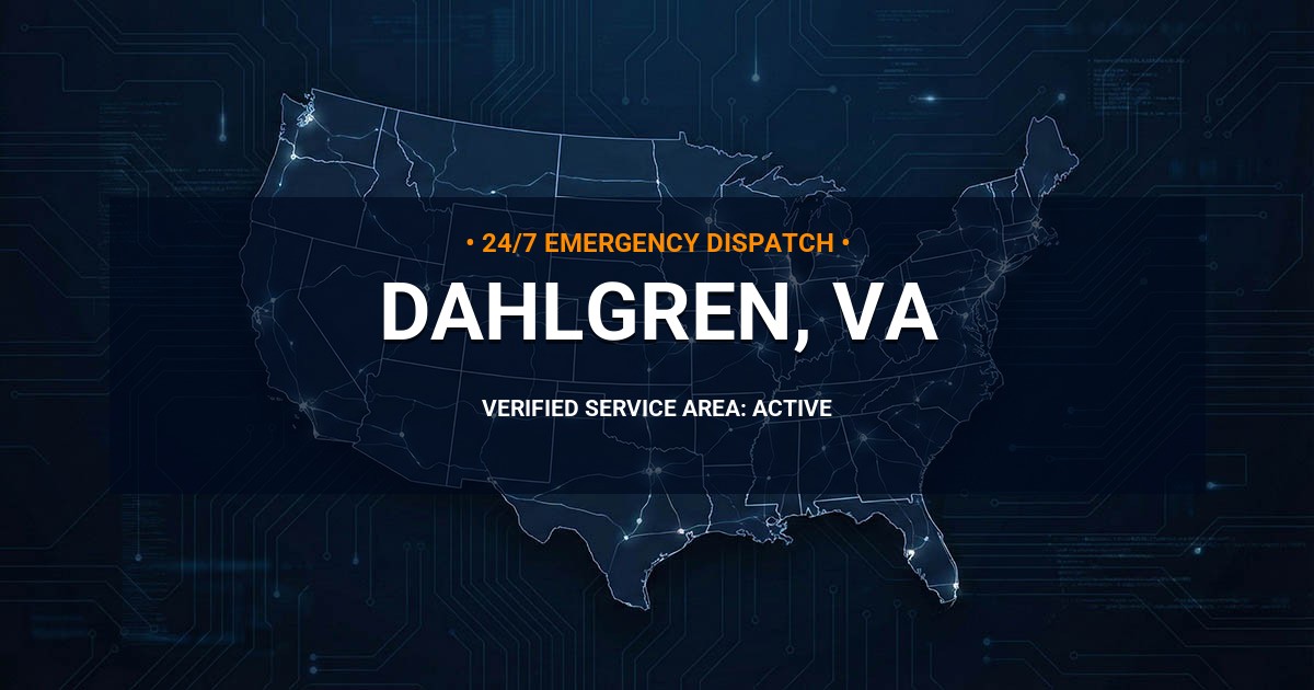 Emergency Plumbing Dispatch Map for Plumbing Services: Dahlgren, VA