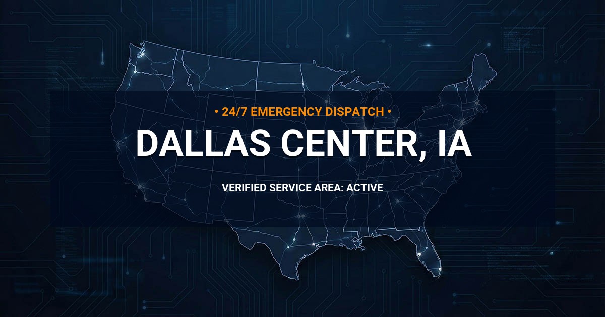 Emergency Plumbing Dispatch Map for Plumbing Services: Dallas Center, IA