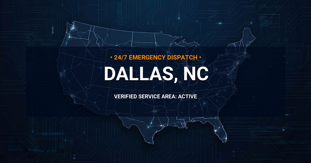 Emergency Plumbing Dispatch Map for Plumbing Services: Dallas, NC