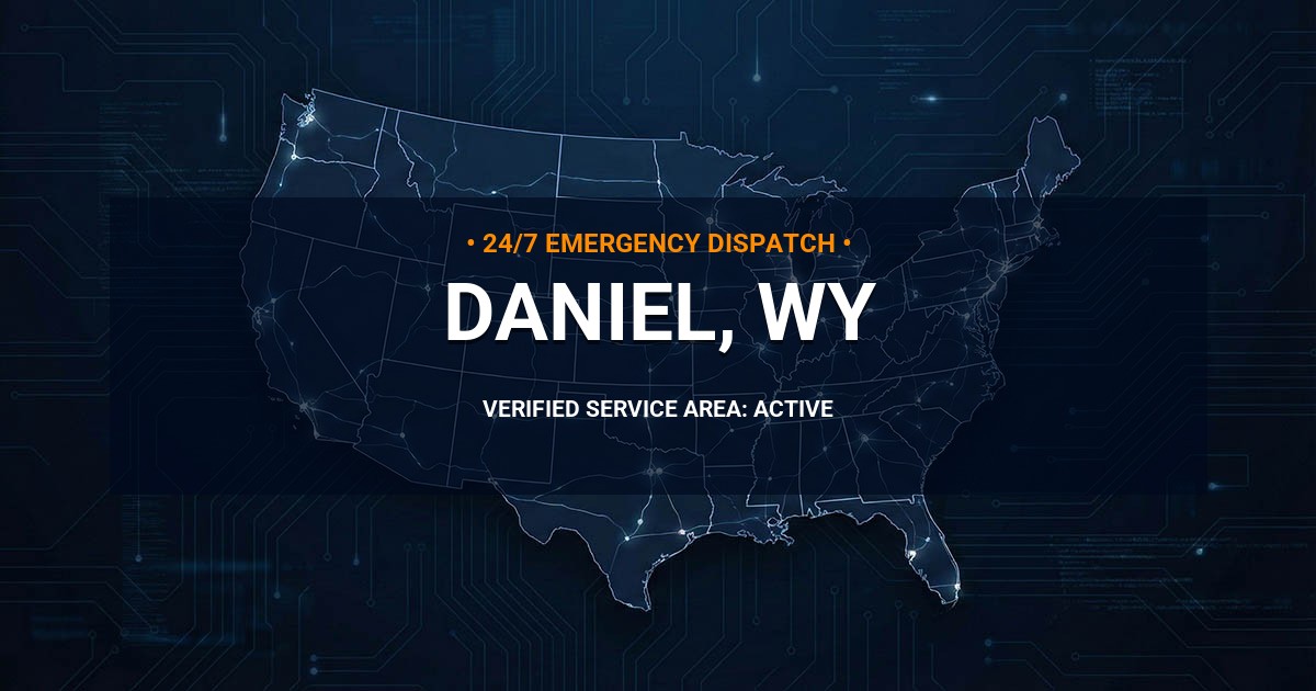 Emergency Plumbing Dispatch Map for Plumbing Services: Daniel, WY