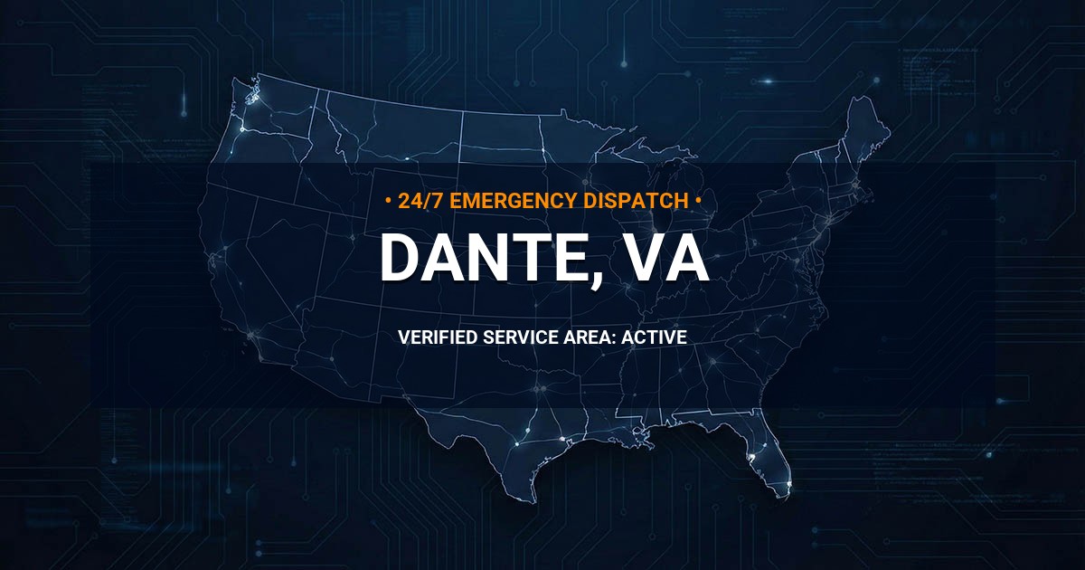 Emergency Plumbing Dispatch Map for Plumbing Services: Dante, VA