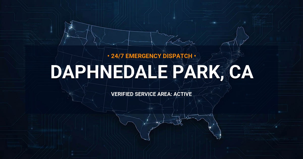 Emergency Plumbing Dispatch Map for Plumbing Services: Daphnedale Park, CA