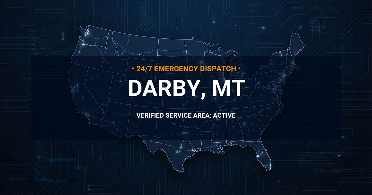 Emergency Plumbing Dispatch Map for Plumbing Services: Darby, MT